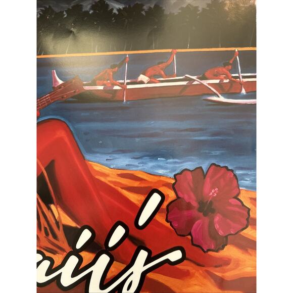 Michael Cassidy Hawaii's Big Island Art Poster 35" Come Live Aloha Retro Tiki - Picture 5 of 10